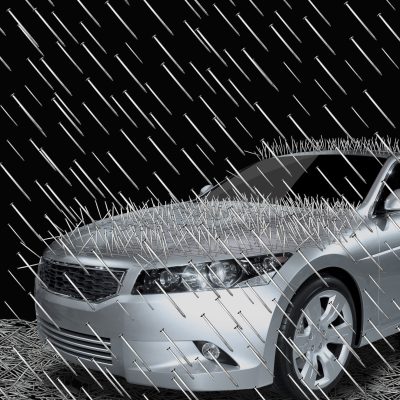 Silvery Business-Class Car